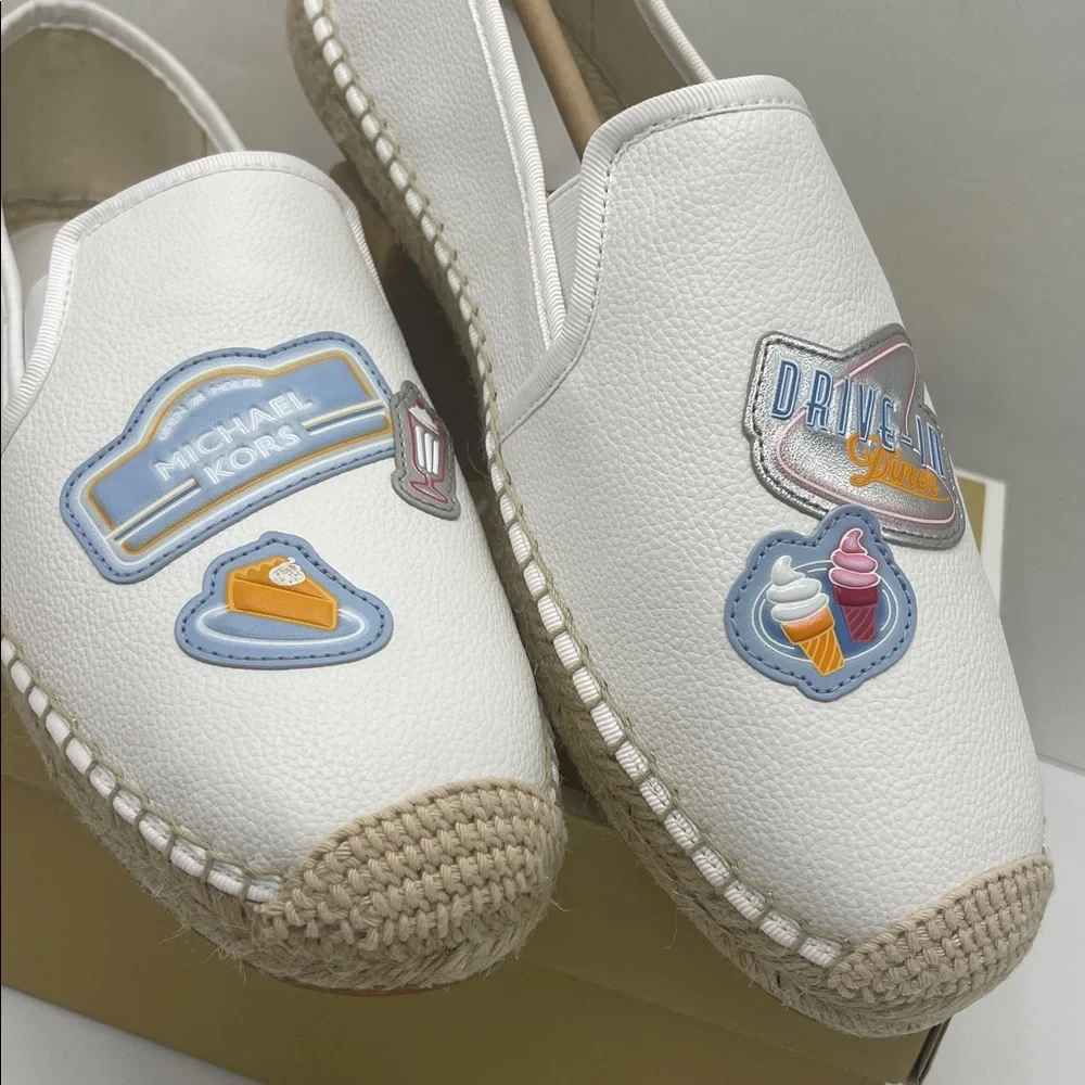 White Espadrille Slip-On Shoes
